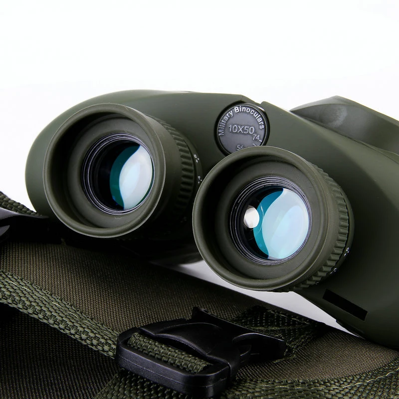 Professional Wide Angle Powerful Green Optical Coated Hunting Binoculars 10X50 with Bak4 Prism